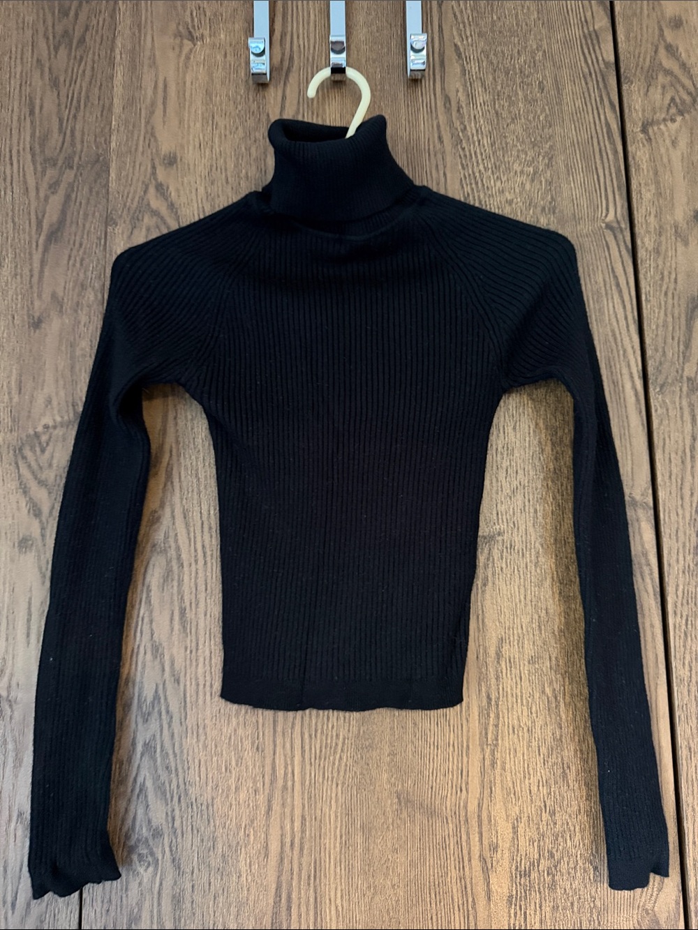 Love Tree Black Ribbed Turtleneck Sweater